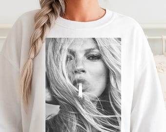 Kate Moss Graphic Long Sleeve Tee | 90s Supermodel, Streetwear