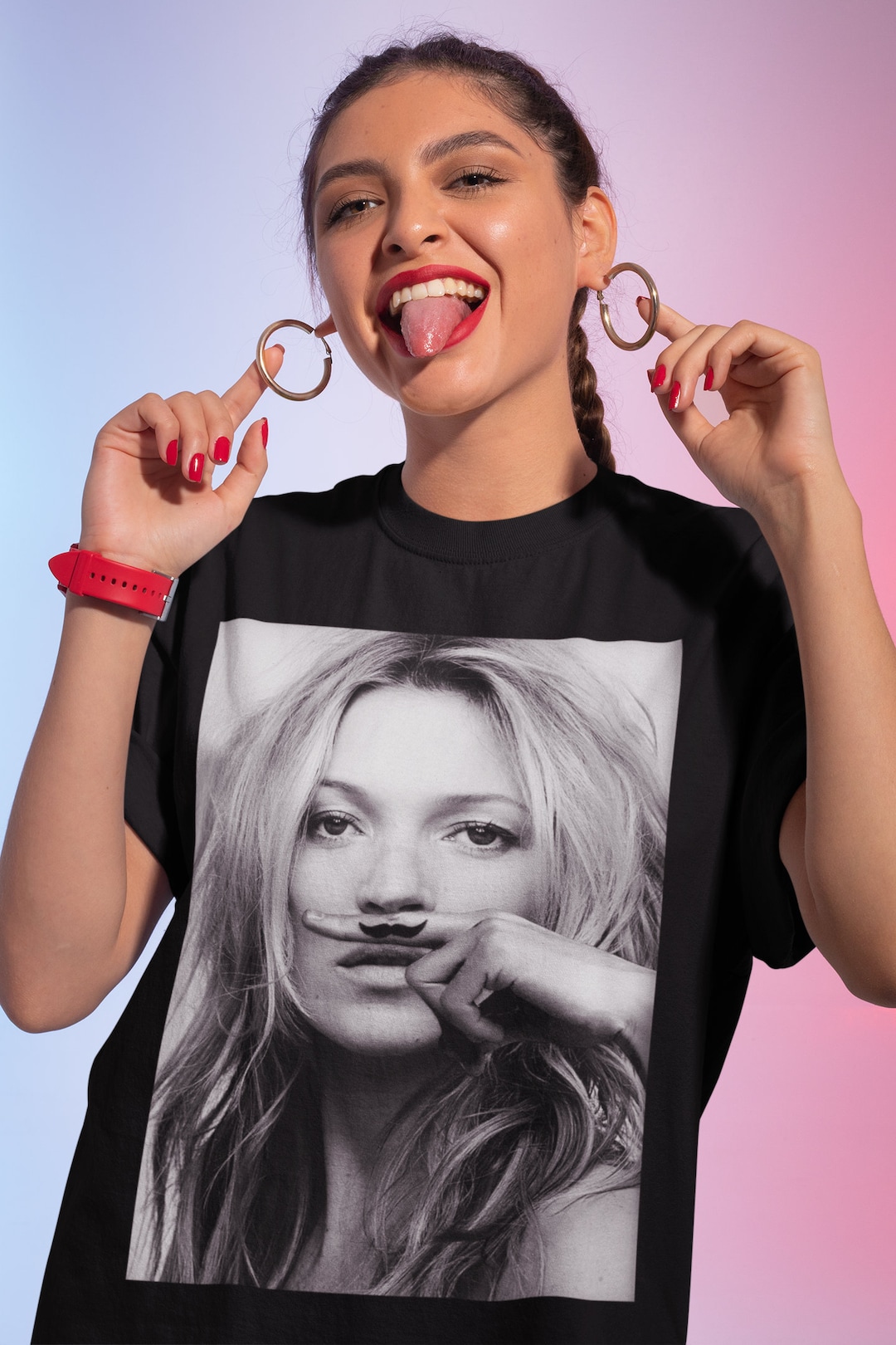 Kate Moss Retro T-shirt, 90s Supermodel Tee - Etsy