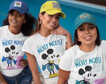 Walt Disney Unisex T-Shirt, Mickey Mouse T-shirt, Vintage Disney Print Tee, Graphic Streetwear Tee, Retro Disney Shirt, Disneyworld T-shirts