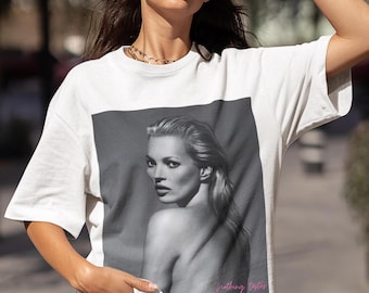 Kate Moss T-Shirt, 90s Supermodel Retro Print Tee