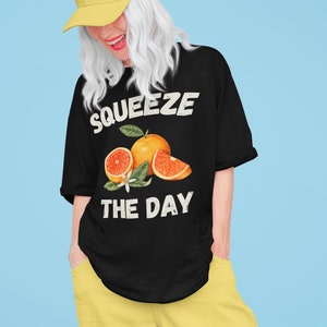 Squeeze the Day Tshirt Orange Tshirt Botanical Shirt Citrus Shirt Party Shirt Summer Shirt Bohemian Retro Vintage Shirt Hippie Boho Graphic