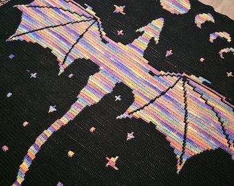 Moon Dragon Mosaic Crochet Pattern