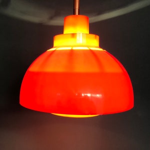 Nordisk Solar Minisol, Vintage Lamp, Danish Design,, Retro Pendant Lamp, Suspension Lamp, Plastic, Orange, 70s