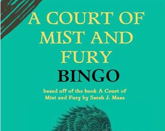 Un jeu de bingo sur le Court of Mist and Fury inspiré du livre (téléchargement numérique) BookTok