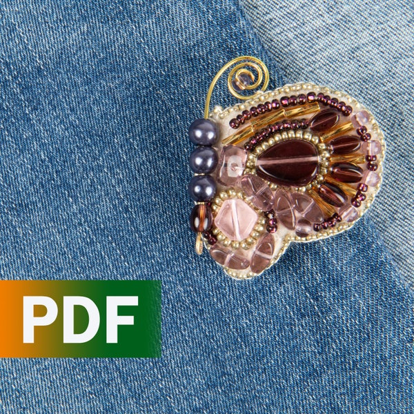 PDF PATTERN MOTH brooch kit, moth brooch, moth pattern, moth