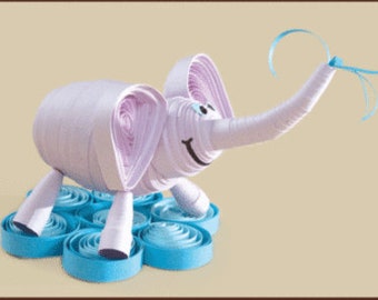 Elephant Quilling kit Beginner, Elephant DIY quilling kit, home decor Starter KIT, Crafts for Kids, Quilled Elephant, Handmade elephant kit