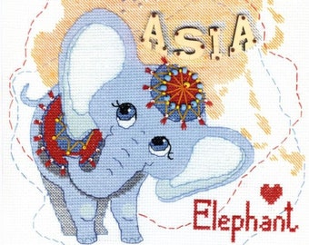 Cross stitch kit Crystal Art "Kid's world. Asia" Elephant cross stitch