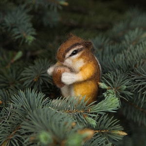 PDF PATTERN Chipmunk Needle Felting kit Little chipmunk Needle Felting Kit - felting beginners - Needle Felted animal / felting kit animal