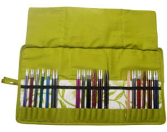 Interchangeable Knitting Needle Case KnitPro/ Travel Knitting bag/ Knitting storage/ Knitter Gift/ Needle roll organizer/ Modern Storage Bag