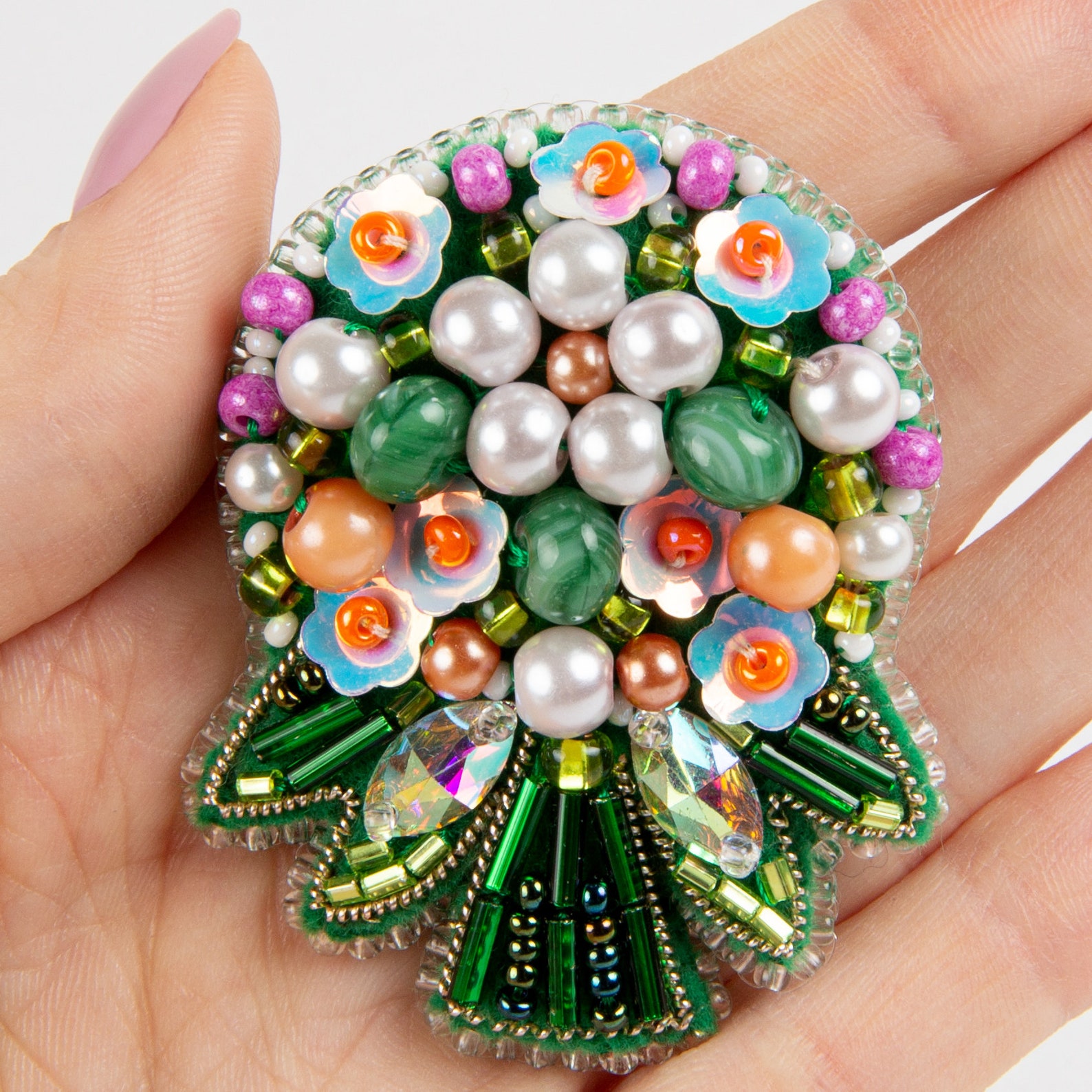 DIY brooch bead embroidery KIT Bouquet BROOCH kit Bouquet Etsy