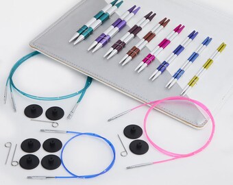 Interchangeable Circular Knitting Needles Set KnitPro Smartstix Coloured Aluminium Metal Knit Pins Kit
