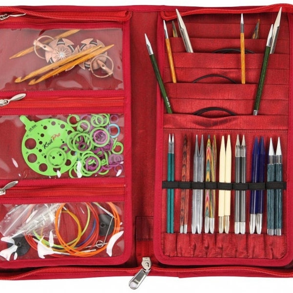 Mixed Knitting Needles Case KnitPro/ Travel Knitting bag/ Knitting storage/ Knitter's Gift/ Needle roll organizer/ Modern Storage Bag