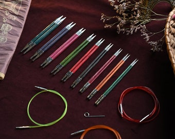 Interchangeable Circular Knitting Needles Set KnitPro Royale Coloured Birch Wood Knit Pins Sets