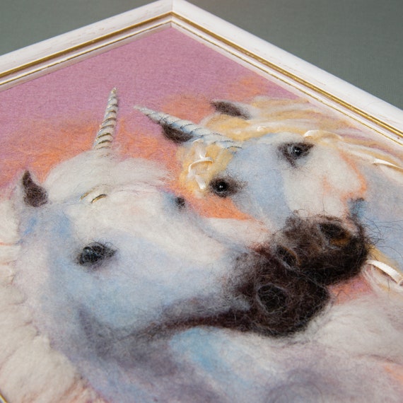Unicorn Needle Felting Kit for Picture Unicorns in Love Etsy