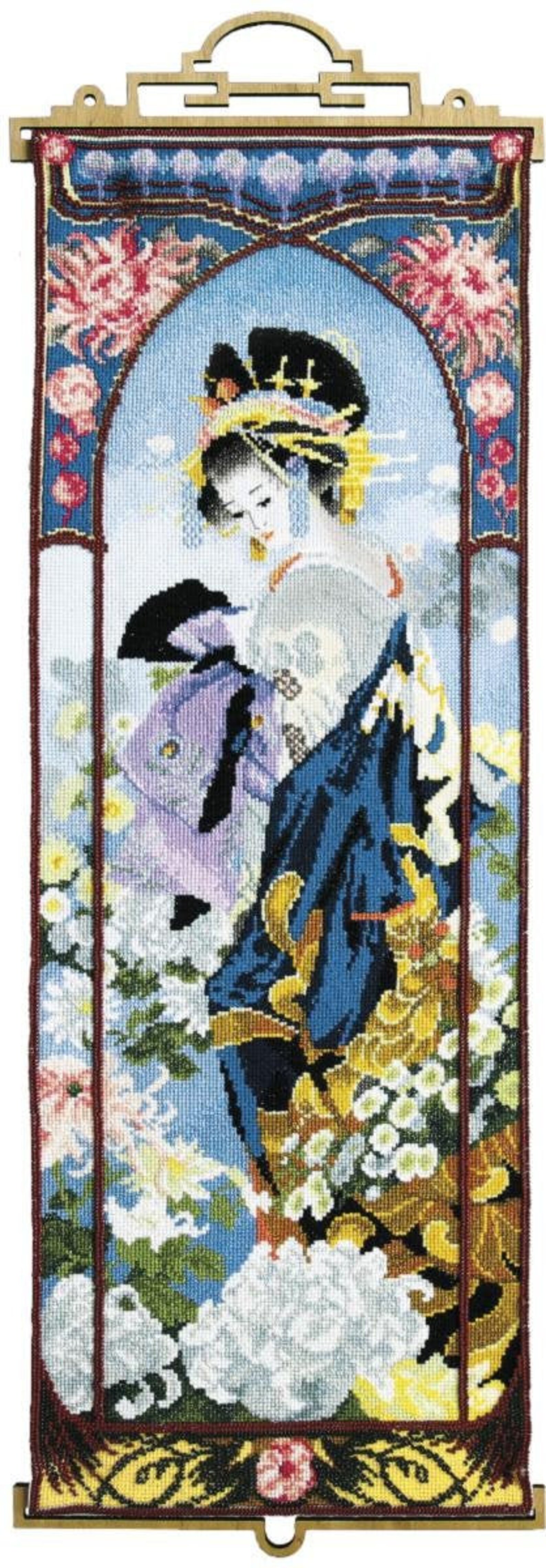 Asian woman counted crossstitch kit Geisha by Charivna Mit/ Etsy