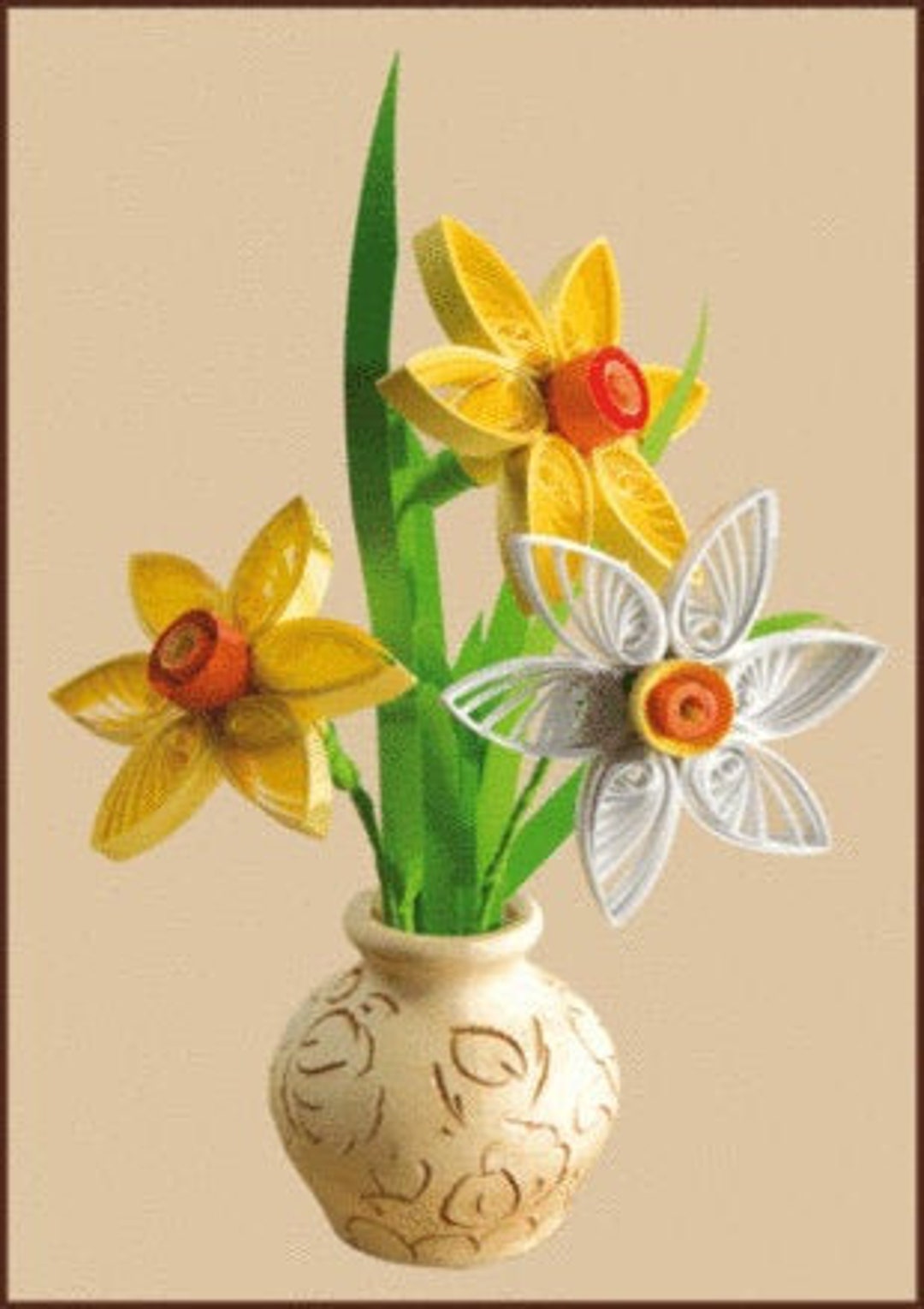 Quilling Kit for Beginners, Daffodils DIY Quilling Kit, Card, Art Paper