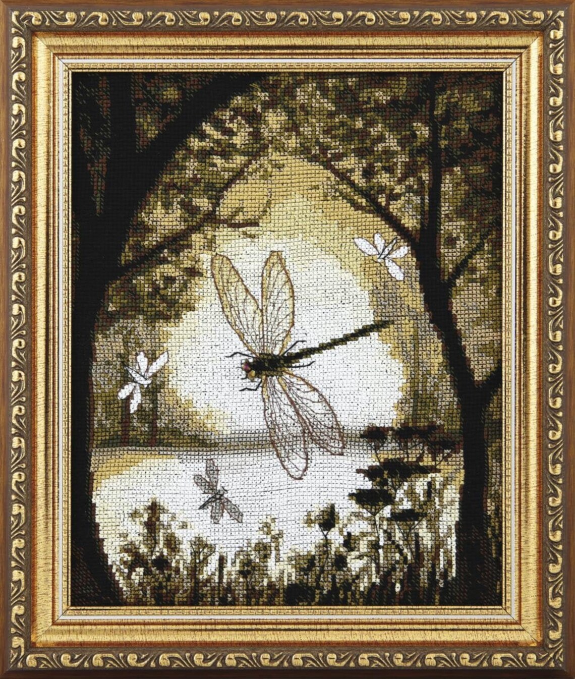 Dragonfly Cross Stitch Kit happiness on Bronze Etsy Denmark