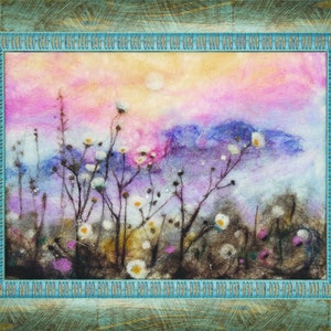 Sunrise Needle Felting Kit/ picture Beautiful Moment / DIY Craft Kit/ Starter Kit Needle Felted/ Needlework art/ Beginner felt