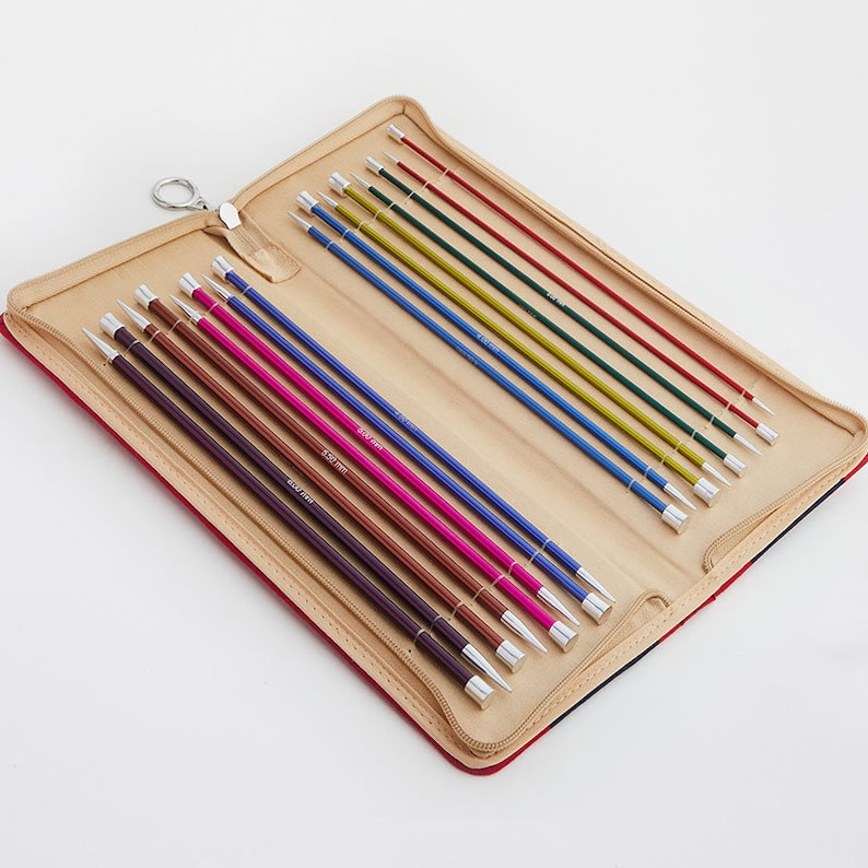 Single Pointed Knitting Needles Sets KnitPro Zing Coloured Aluminium Metal Knit Pins Sets image 1