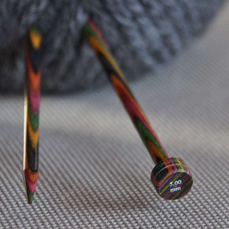 Wood Single Pointed Knitting Needles Wooden Knit Pins in 30cm Etsy