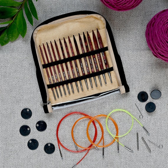 Interchangeable Circular Knitting Needles Sets Wooden Knit Etsy