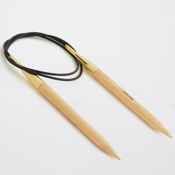 Birch Fixed Circular Knitting Needles Birch Wood Knit Pins 100cm/39 inches length. Sizes 2-15mm KnitPro Basix