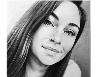 Personalized Sketch Portrait From Photo, Pencil Drawing, Custom Wedding, Birthday Or Anniversary Gift