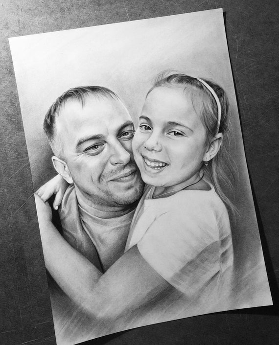 Personalized Gift for Boyfriend CUSTOM DRAWING from Photo Pencil