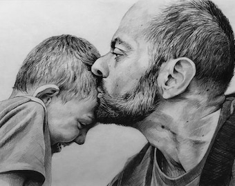 Ritratto da foto, Disegno personalizzato, Ritratto disegnato a mano, Pittura da foto, Disegno di famiglia, Disegno su commissione, Regalo per la festa della mamma dal figlio