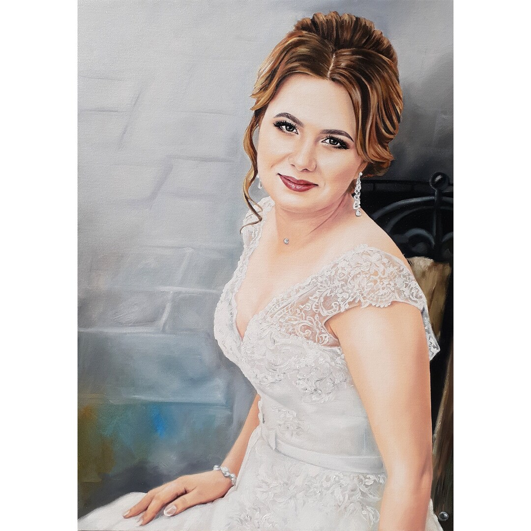 Custom Colored Oil Portrait, Commission Portrait From Photo, Best Realistic Portrait Painting