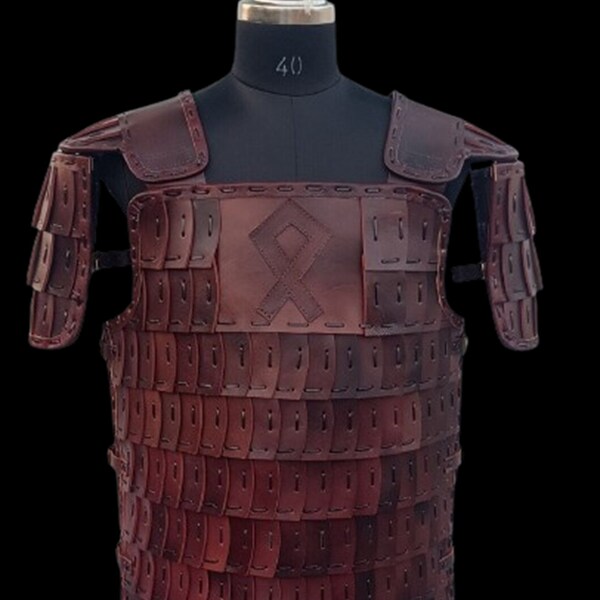 Leather Lamellar Armor, Leather Lamellar Scale Armour Set Built for use in LARP battles or reenactments Halloween Gift