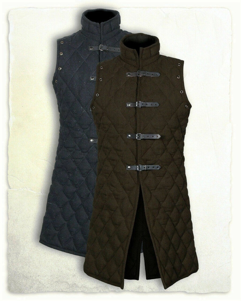Medieval Thick Padded Coat Aketon Jacket Gambeson Armor Cotton Fabric