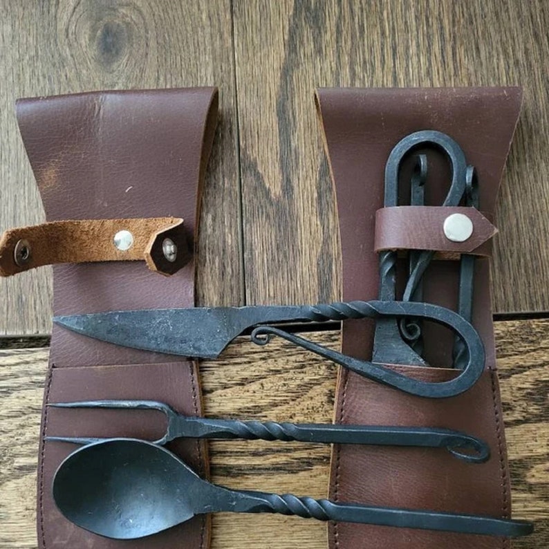 Medieval Cutlery Set Hand Medieval Kitchen Set Spoon Etsy