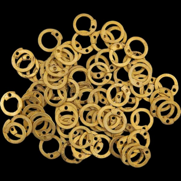 Brass Chainmail Flat Rings with Round Riveted Chainmail Loose Rings made of brass 6mm,8mm or 9mm tools free