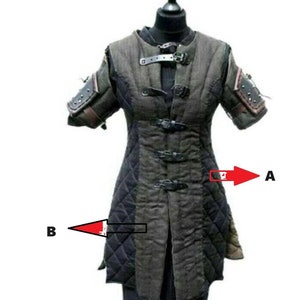 MEDIEVAL GAMBESON ARMOR Costume Gambeson | Reenactment Roman Black Color Gambeson Easter Gift