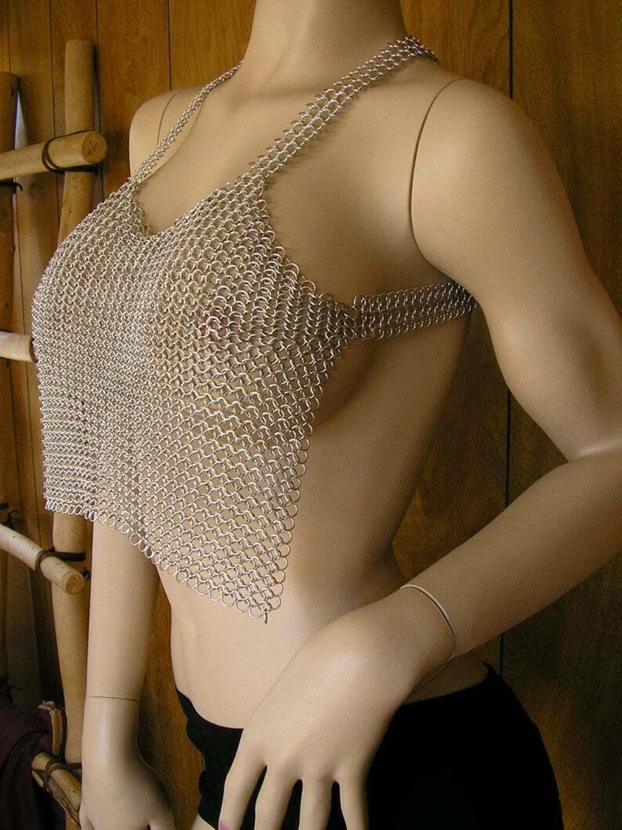 Unique Design Chainmail Bra,chainmail Bikini,top Metal Bra Sexy