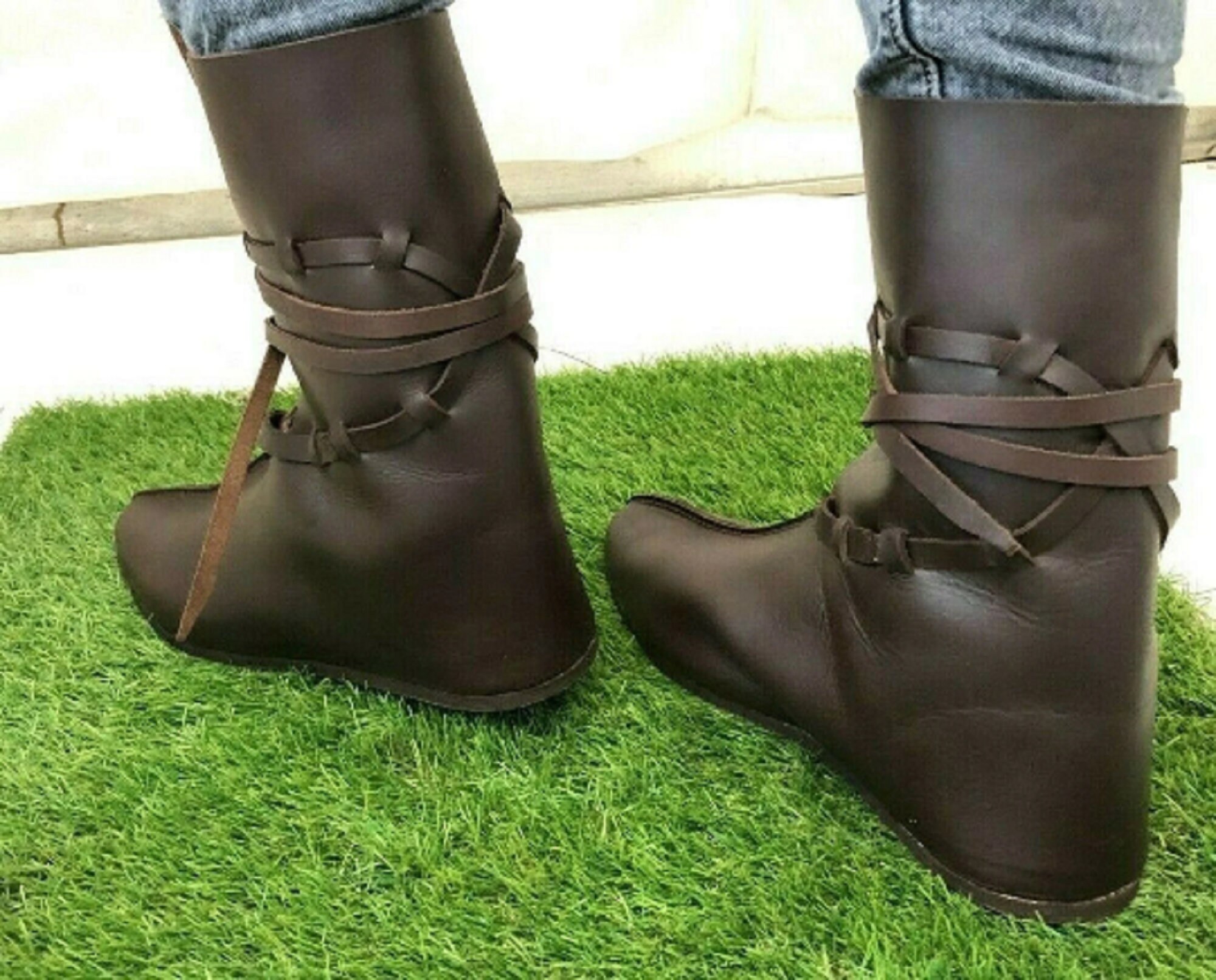 Oseberg Viking Boots Medieval Leather Boots Christmas Gift Etsy Australia