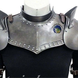 Medieval Larp Armor Gorget Set With Pauldrons Shoulder Guard Easter Gift