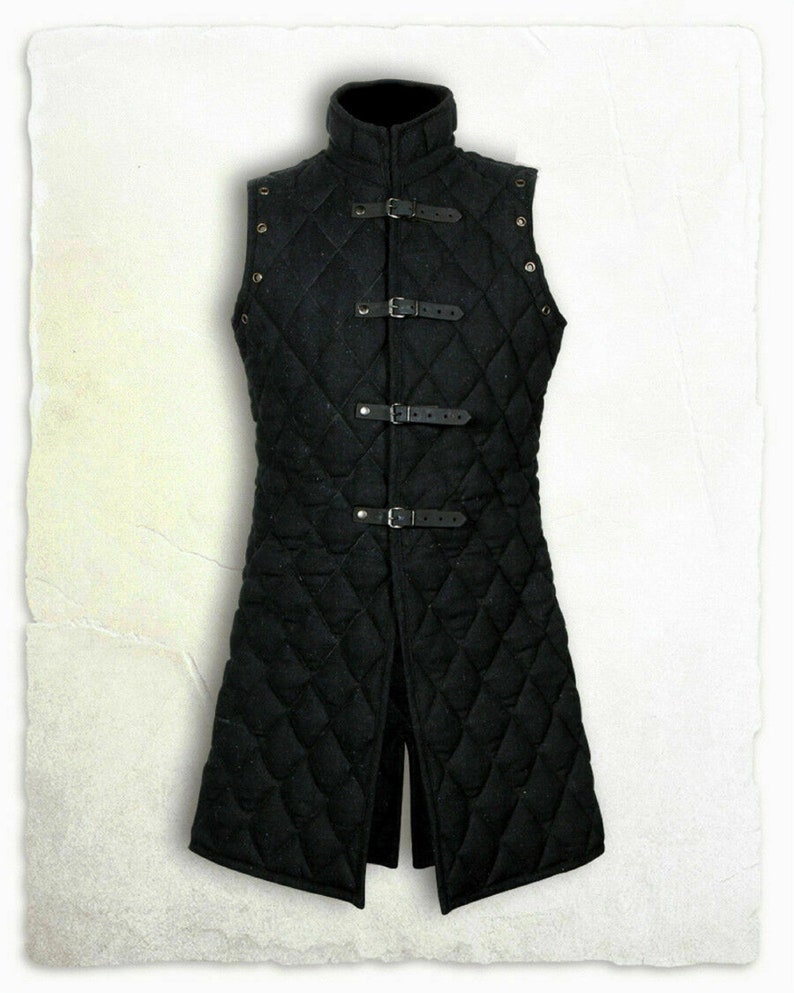 Medieval Thick Padded Coat Aketon Jacket Gambeson Armor Cotton Fabric