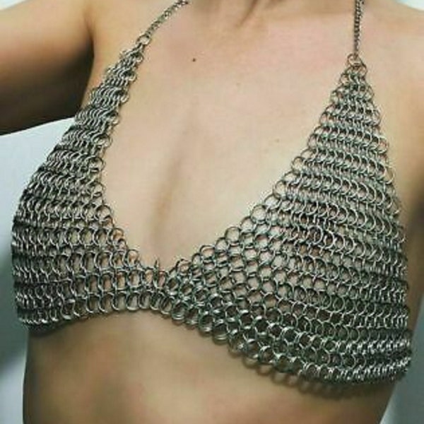 New Collectibles Bra set , Medieval Viking Chain Mail Bra set,Women Aluminum Bra Christmas Gift