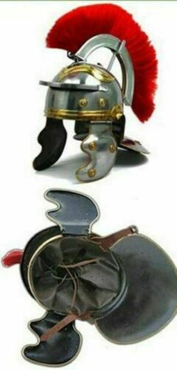 EASTER Vintage Roman Armor Centurion Officers Helmet Medieval Brass Accents 