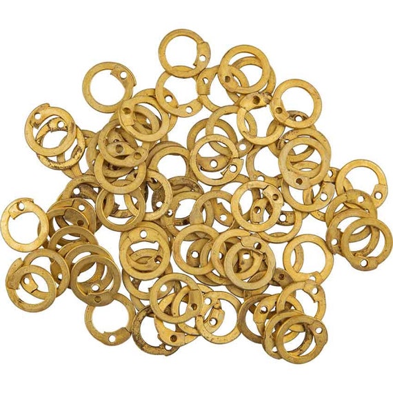 Brass Chainmail Flat Rings With Round Riveted Chainmail Loose