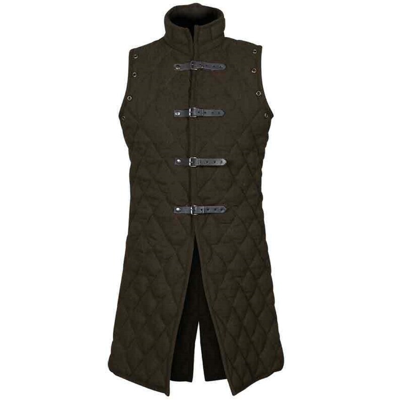 Medieval Thick Padded Coat Aketon Jacket Gambeson Armor Cotton Fabric