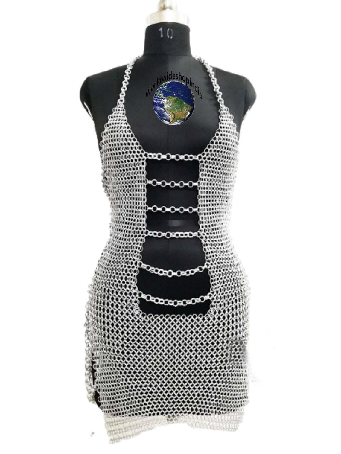 Fancy Style Chainmail Aluminum Silver Butted Dress Intimate Etsy