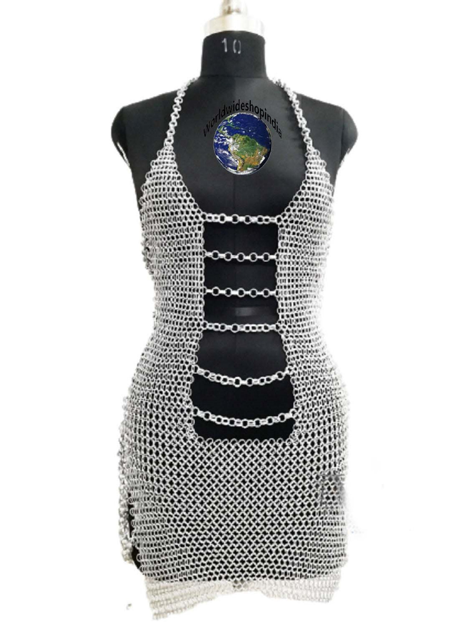 Fancy Style Chainmail Aluminum Silver Butted Dress Intimate Costume New  Style Sexy Girls Wear Bra Valentine's Day -  Canada