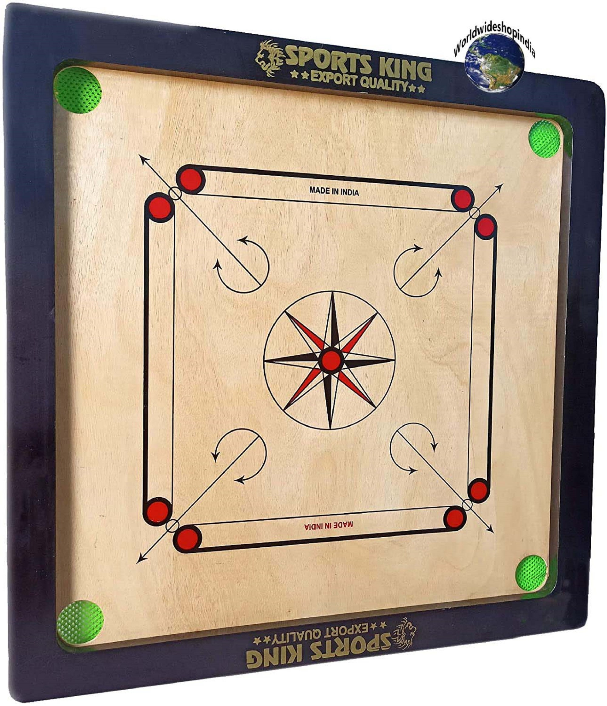 GKC Ludo Goti with Dice Shaker and Arcyclic Carrom Coin with striger and Carrom Powder,Black, red,white,green.yellow,blue