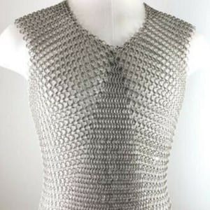 Aluminium butted Chainmail,Medieval Armory, Chainmail Sleeveless Shirt,10 Mm Easter Gift