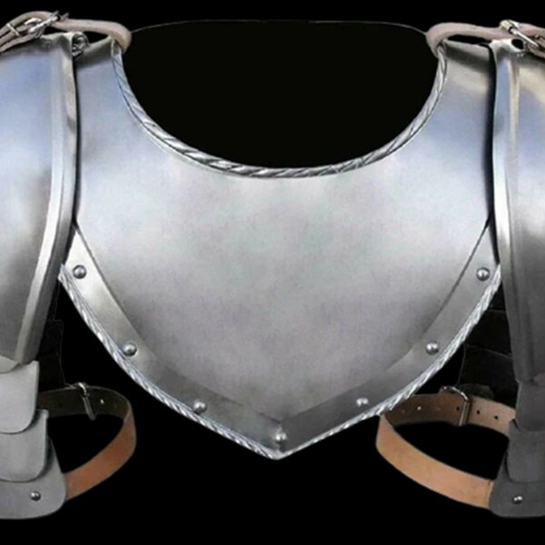 Medieval Gorget Spaulders | Iron Arm Shoulder Set | Viking Crusader Pauldrons Armor| Steel Spaulders | Pauldron armor Easter Gift