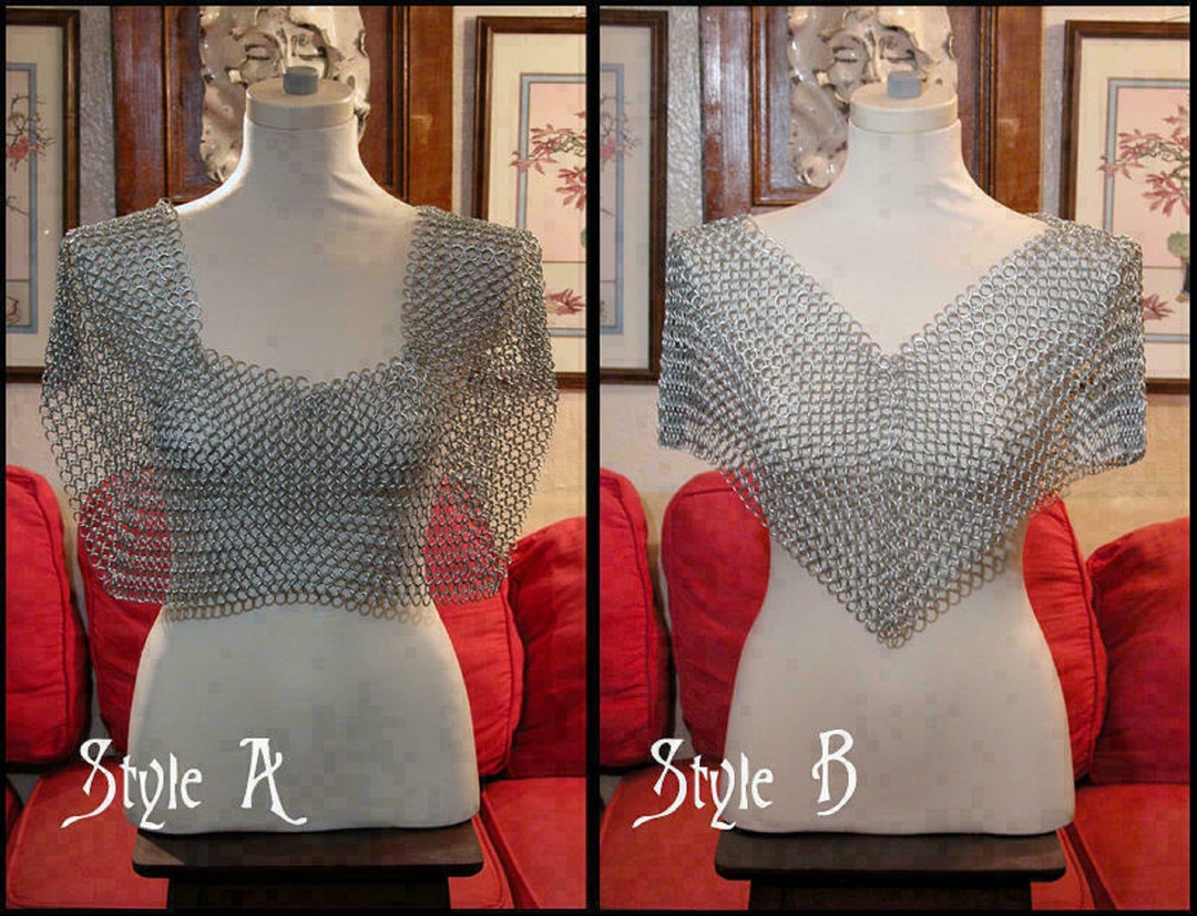 CHAIN MAIL BRA, 10 MM ALUMINIUM BUTTED NEW MEDIEVAL VIKING ANTIQUE BRA FOR  WOMEN 