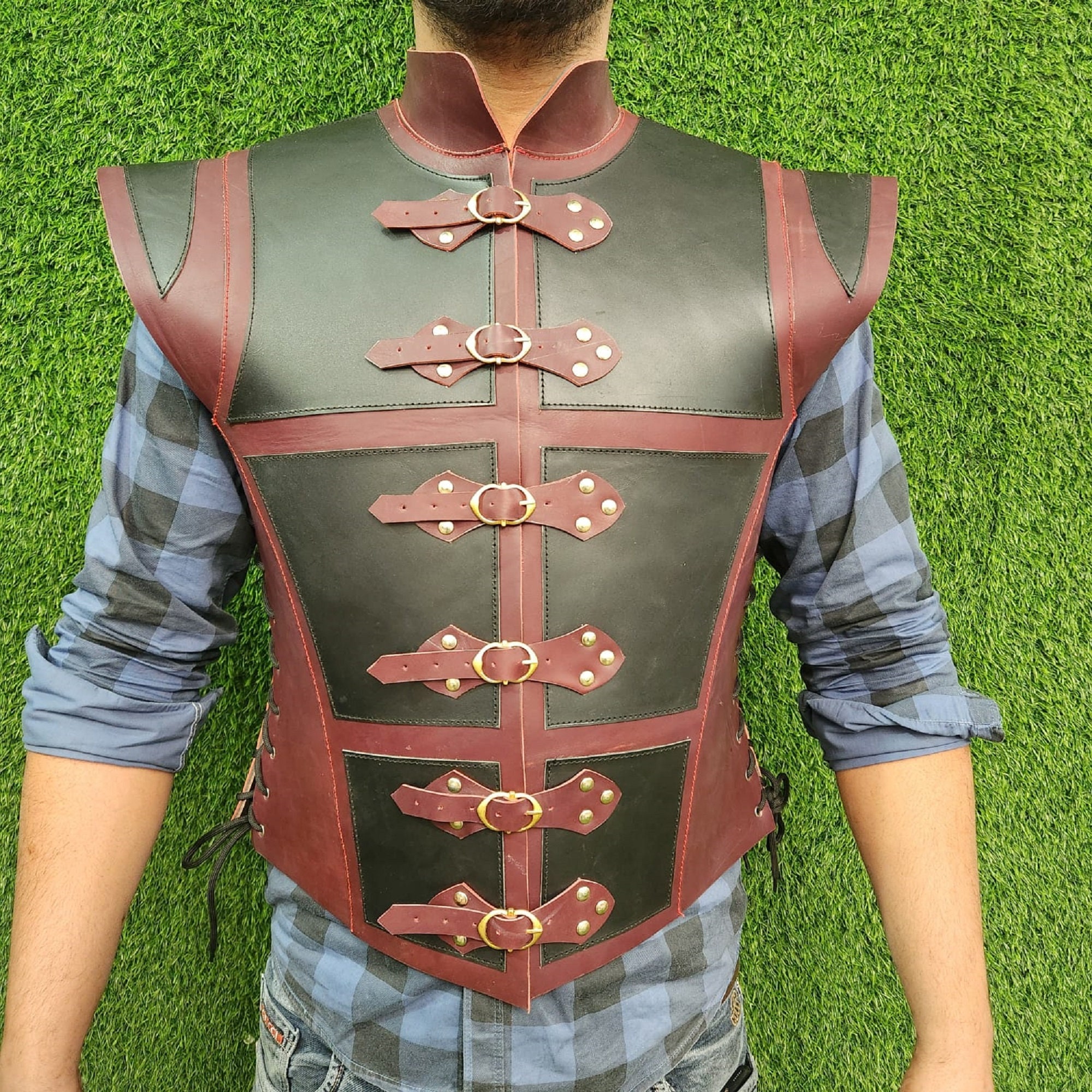 Medieval Reinforced Leather Jerkin for Men A Larp Fantasy Etsy